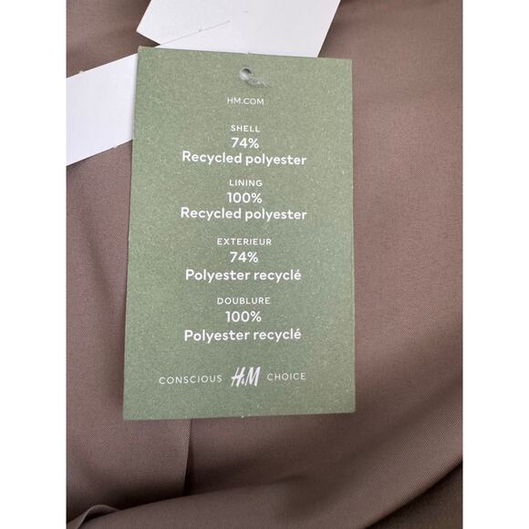 New H&M Loose Fit Tan Blazer Jacket Double Button  M - Picture 8 of 9
